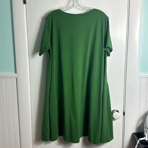 Cos A-Line Jersey Dress In Green Pockets Lagenlook Minimalist Size Large - Picture 7 of 11